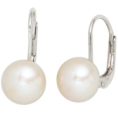 Boutons 925 Sterling Silber 2 S��wasserperlen Ohrringe Ohrh�nger