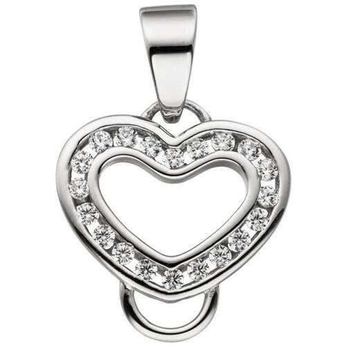 Anh�nger Herz Carrier Tr�ger f�r Charms 925 Silber 20 Zirkonia