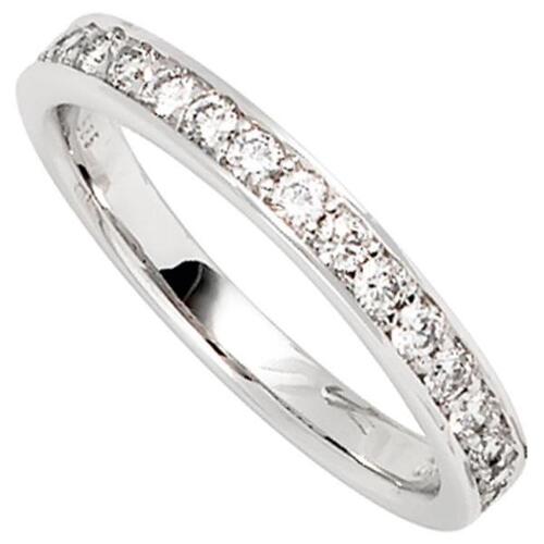Damen Ring 585 Gold Wei�gold 17 Diamanten 0,50ct. (Gr��e: 54)