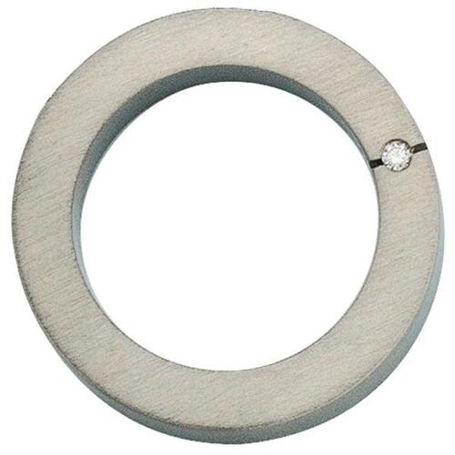 Anhnger rund Titan mattiert 1 Diamant Brillant 0,03 ct.