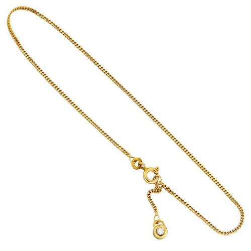 Fu�kettchen Fu�kette 333 Gold Gelbgold 2 Zirkonia 25 cm Federring