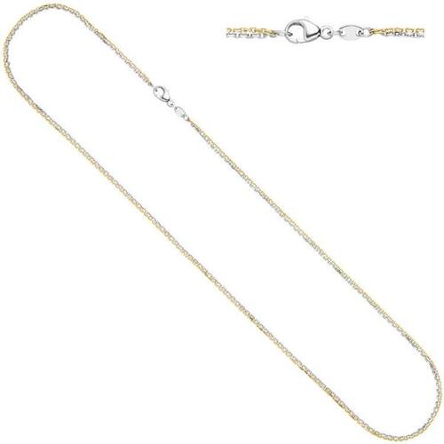 Ankerkette 2-reihig 585 Gelbgold Wei�gold 45 cm - 0,9 mm