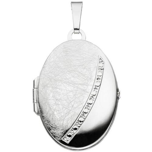 Medaillon oval 925 Sterling Silber eismatt Anh�nger zum �ffnen
