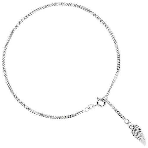 Fu�kettchen Fu�kette Fl�gel 925 Sterling Silber rhodiniert Federring
