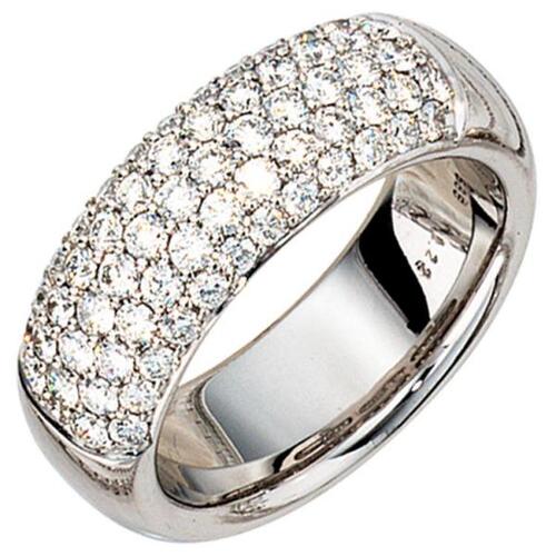 Damen Ring 585 Wei�gold 62 Diamanten 1,22 ct. (Gr��e: 58)