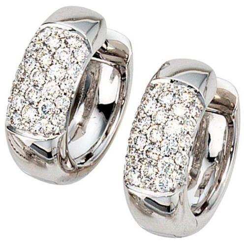 Creolen rund 585 Wei�gold 54 Diamanten Brillanten Wei�goldcreolen