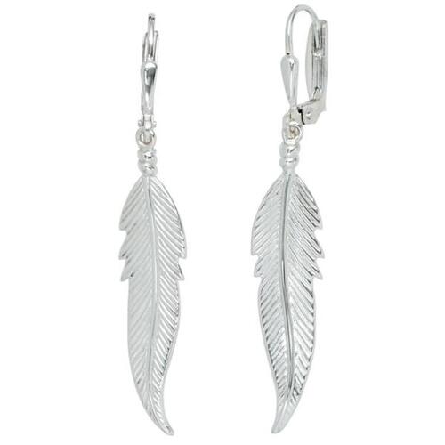 Boutons Feder 925 Sterling Silber Ohrringe Ohrh�nger