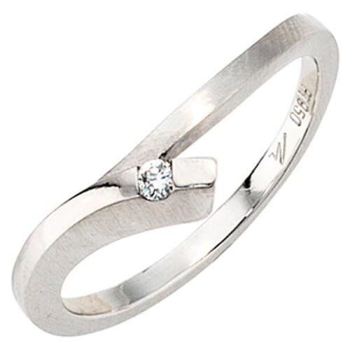 Damen Ring 950 Platin mattiert 1 Diamant Brillant 0,03ct. (Gr��e: 52)