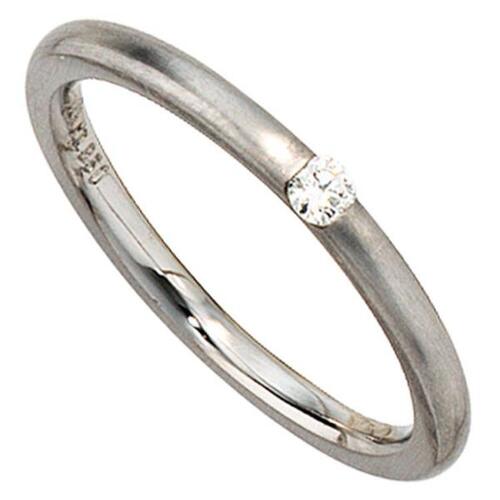 Damen Ring 950 Platin, matt, 1 Diamant Brillant 0,06ct. Platinring (Gr��e: 58)