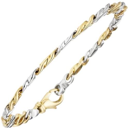 Armband 585 Gold Gelbgold Wei�gold bicolor 16 Diamanten Brillanten 18,5 cm