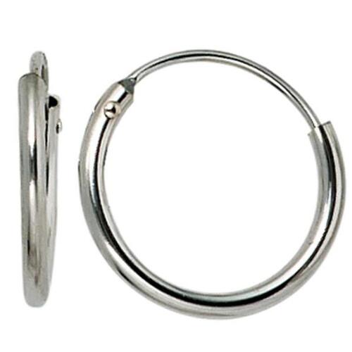 Creolen rund 585 Wei�gold Ohrringe Goldcreolen