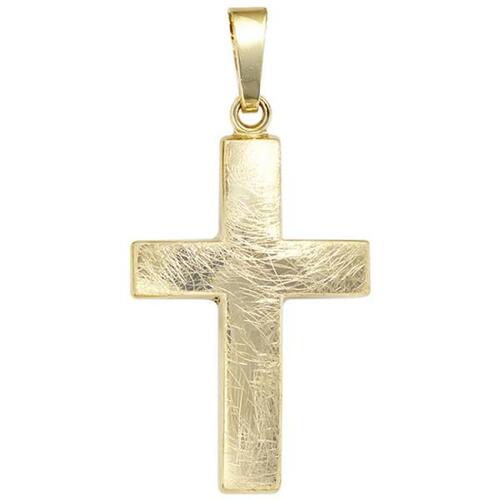 Anh�nger Kreuz 333 Gold Gelbgold eismatt Kreuz Anh�nger Goldkreuz
