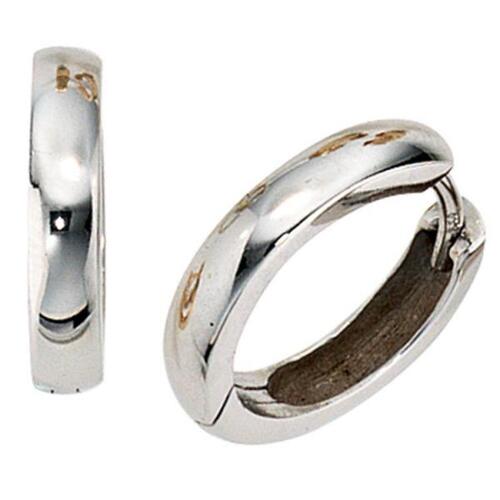 Creolen rund 375 Gold Wei�gold 2,7 mm breit Ohrringe Goldcreolen