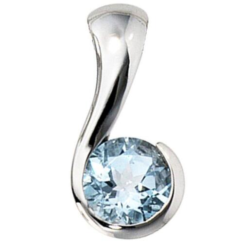 Anh�nger 333 Gold Wei�gold 1 Blautopas blau Gold Anh�nger