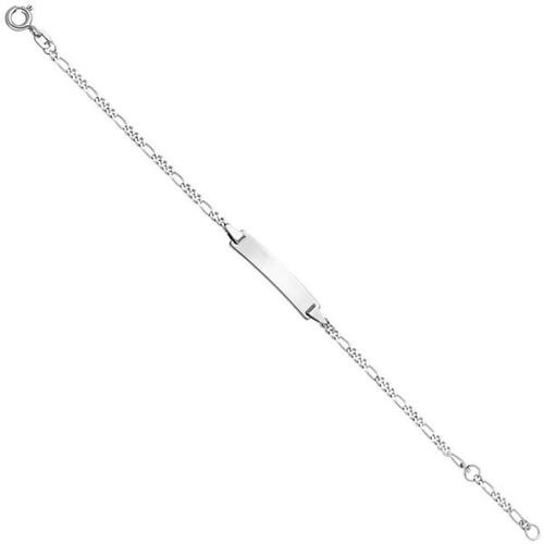 Schildband 925 Sterling Silber rhodiniert 16 cm Gravur ID Armband Federring