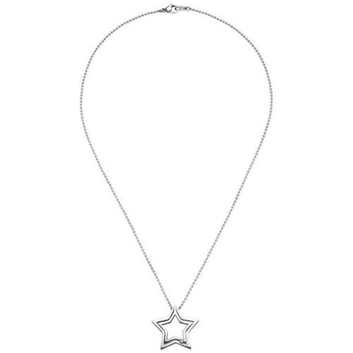 Collier Kette mit Anh�nger Stern Edelstahl 1 Kristall 48 cm Halskette