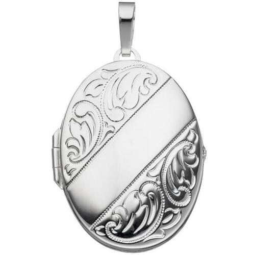 Medaillon oval f�r 2 Fotos 925 Sterling Silber Anh�nger zum �ffnen