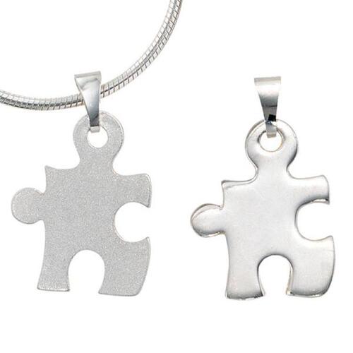 Anh�nger Partner Anh�nger 2-teilig 925 Sterling Silber mattiert