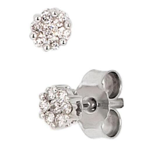 Ohrstecker 585 Wei�gold 14 Diamanten Brillanten 0,15 ct. Ohrringe