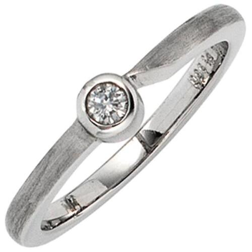 Damen Ring aus 950 Platin matt 1 Diamant Brillant 0,08ct. Platinring (Gr��e: 60)