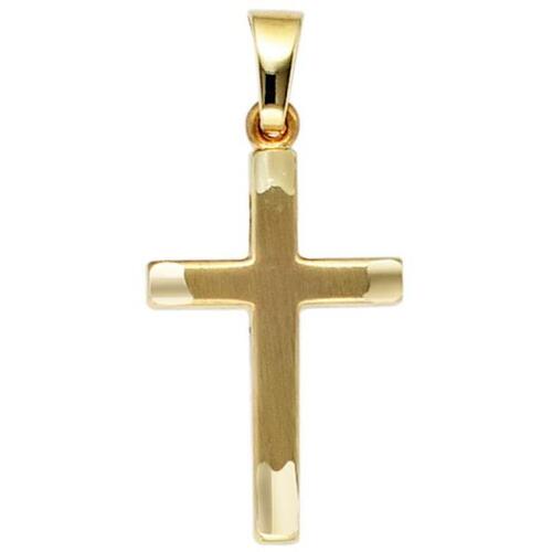Anh�nger Kreuz 333 Gold Gelbgold mattiert Kreuz Anh�nger Goldkreuz