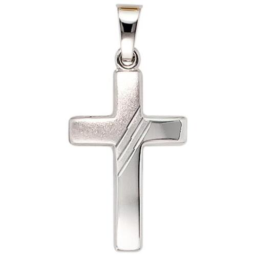 Anh�nger Kreuz 333 Gold Wei�gold mattiert Kreuz Anh�nger Goldkreuz