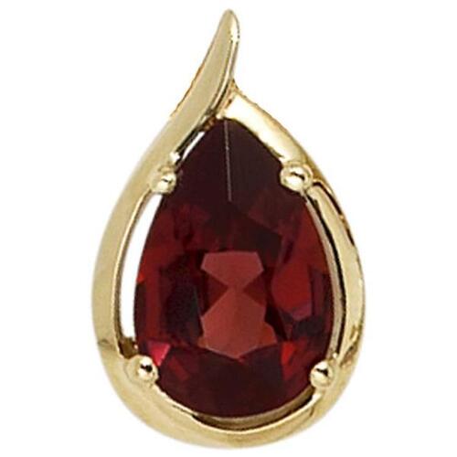 Anh�nger Tropfen 585 Gold Gelbgold 1 Granat rot Gold Anh�nger