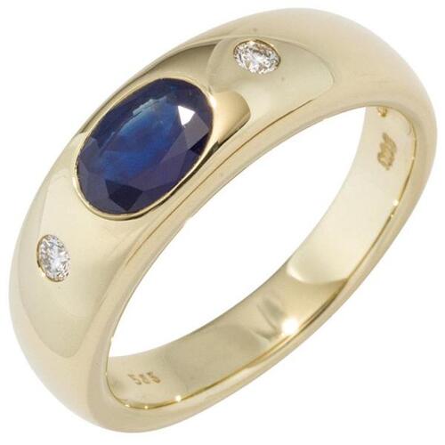 Damen Ring 585 Gold Gelbgold 1 Safir blau (Gr��e: 54)