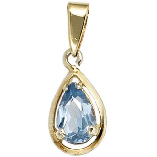 Anh�nger Tropfen 333 Gold Gelbgold 1 Spinell blau Gold Anh�nger