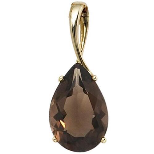 Anh�nger Tropfen 333 Gold Gelbgold 1 Rauchquarz braun Gold Anh�nger