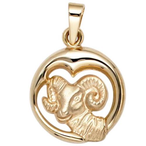 Anh�nger Sternzeichen Widder 375 Gold Gelbgold matt