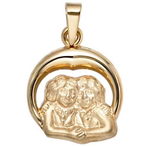 Anh�nger Sternzeichen Zwilling 375 Gold Gelbgold matt