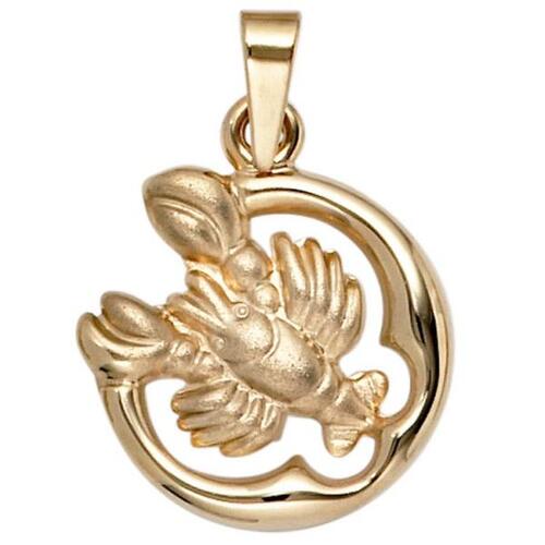 Anh�nger Sternzeichen Krebs 375 Gelbgold matt Sternzeichenanh�nger