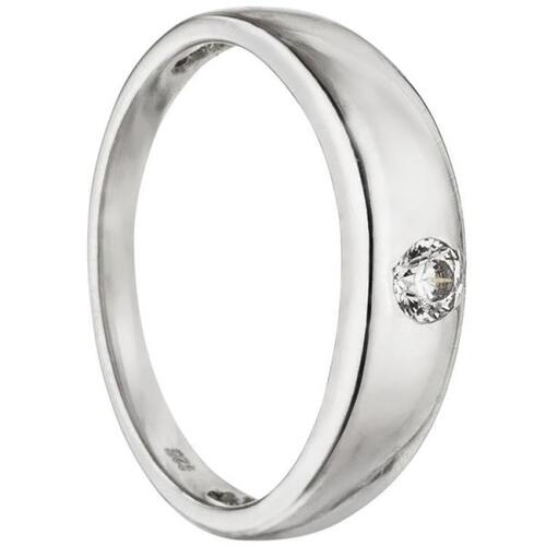 Kinder Taufring 925 Sterling Silber rhodiniert 1 Zirkonia Taufanh�nger