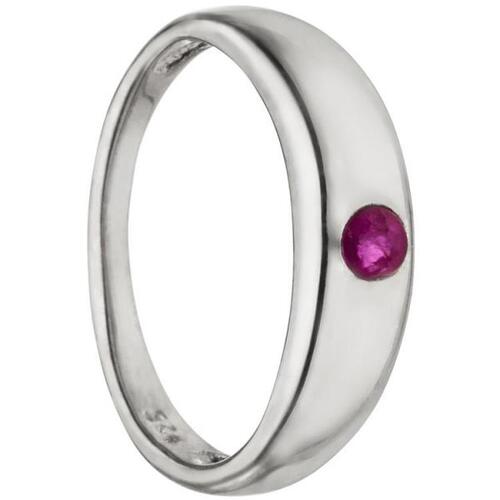 Kinder Taufring 925 Sterling Silber rhodiniert 1 Rubin rot Taufanh�nger