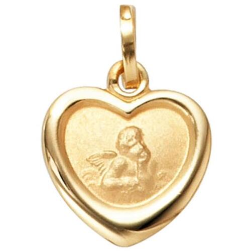 Kinder Anh�nger Engel Schutzengel 333 Gold Gelbgold mattiert