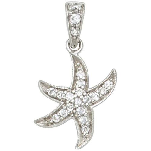 Anh�nger Seestern 925 Sterling Silber rhodiniert mit Zirkonia