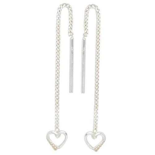 Durchzieh-Ohrh�nger Herz 925 Sterling Silber rhodiniert Ohrringe