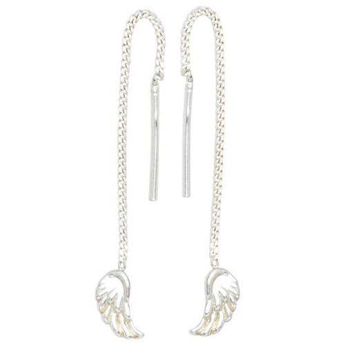 Durchzieh-Ohrh�nger Fl�gel 925 Sterling Silber rhodiniert Ohrringe