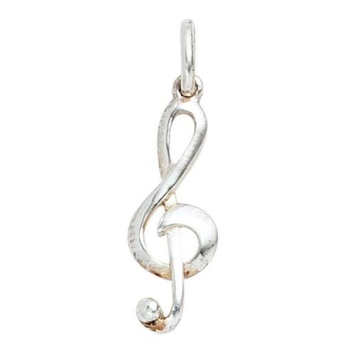 Anh�nger Noten Schl�ssel Musik 925 Sterling Silber rhodiniert
