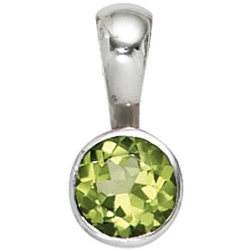 Anh�nger 925 Sterling Silber rhodiniert 1 Peridot gr�n