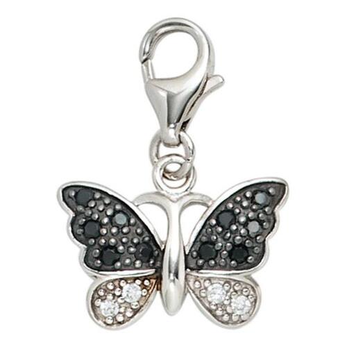 Einh�nger Schmetterling 925 Sterling Silber rhodiniert, Zirkonia