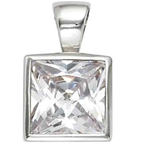 Anh�nger 925 Sterling Silber rhodiniert 1 Zirkonia 15,2 mm hoch