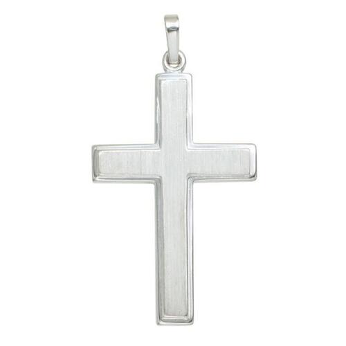 Anh�nger Kreuz 925 Sterling Silber rhodiniert teilmattiert 35,9 mm