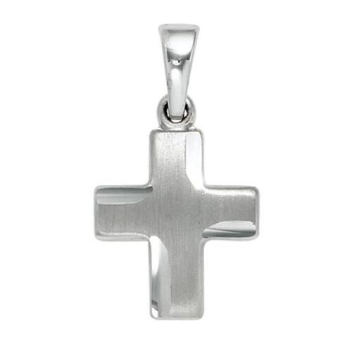 Anh�nger Kreuz 925 Sterling Silber massiv rhodiniert teilmattiert