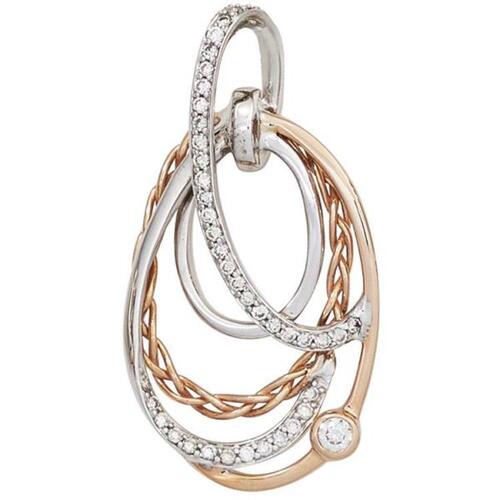 Anh�nger 585 Wei�- Rotgold 41 Diamanten Brillanten 0,25ct.