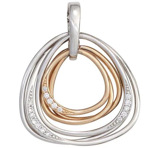 Anh�nger 585 Wei�- Rotgold kombiniert 17 Diamanten Brillanten