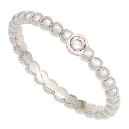 Damen Ring Kugel 950 Platin 1 Diamant Brillant 0,05ct. Kugelring (Gr��e: 54)