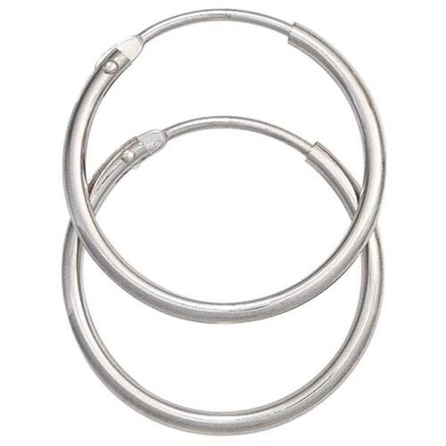 Creolen rund 585 Wei�gold 1,4 mm breit Ohrringe