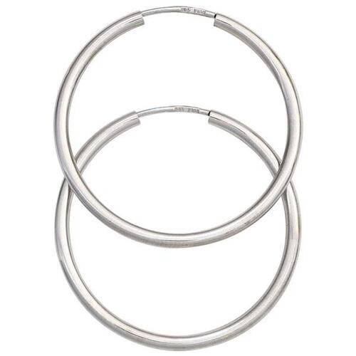 Creolen rund 585 Wei�gold 1,7 mm breit Ohrringe